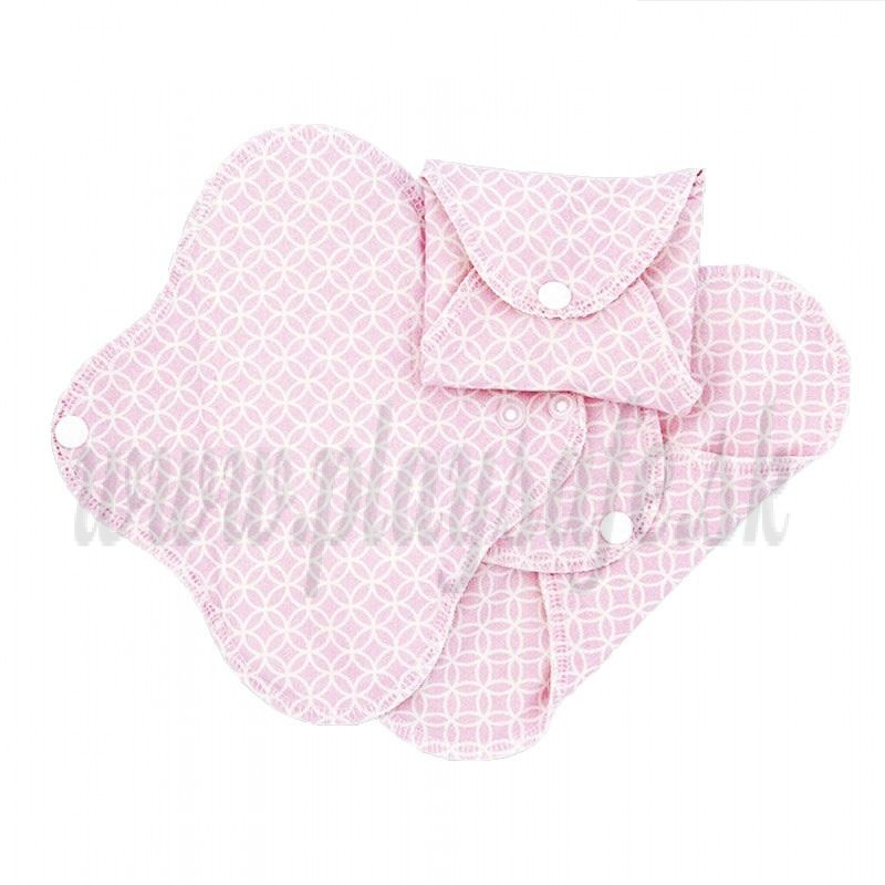 Imse Vimse Cloth Menstrual Pads Regular, 3 pieces pink halo