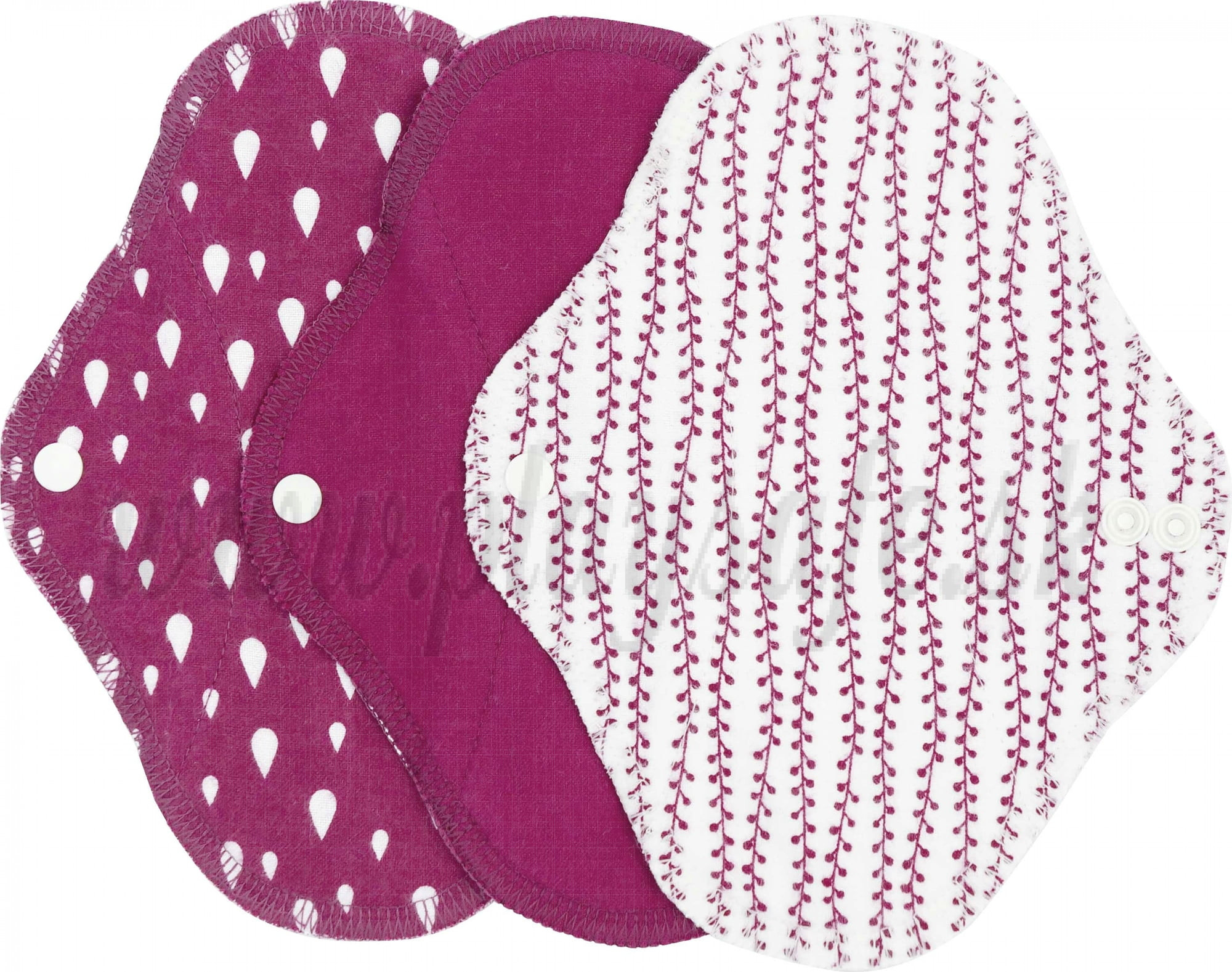 Imse Vimse Cloth Menstrual Pads Panty Liners, 3 pieces Sangria