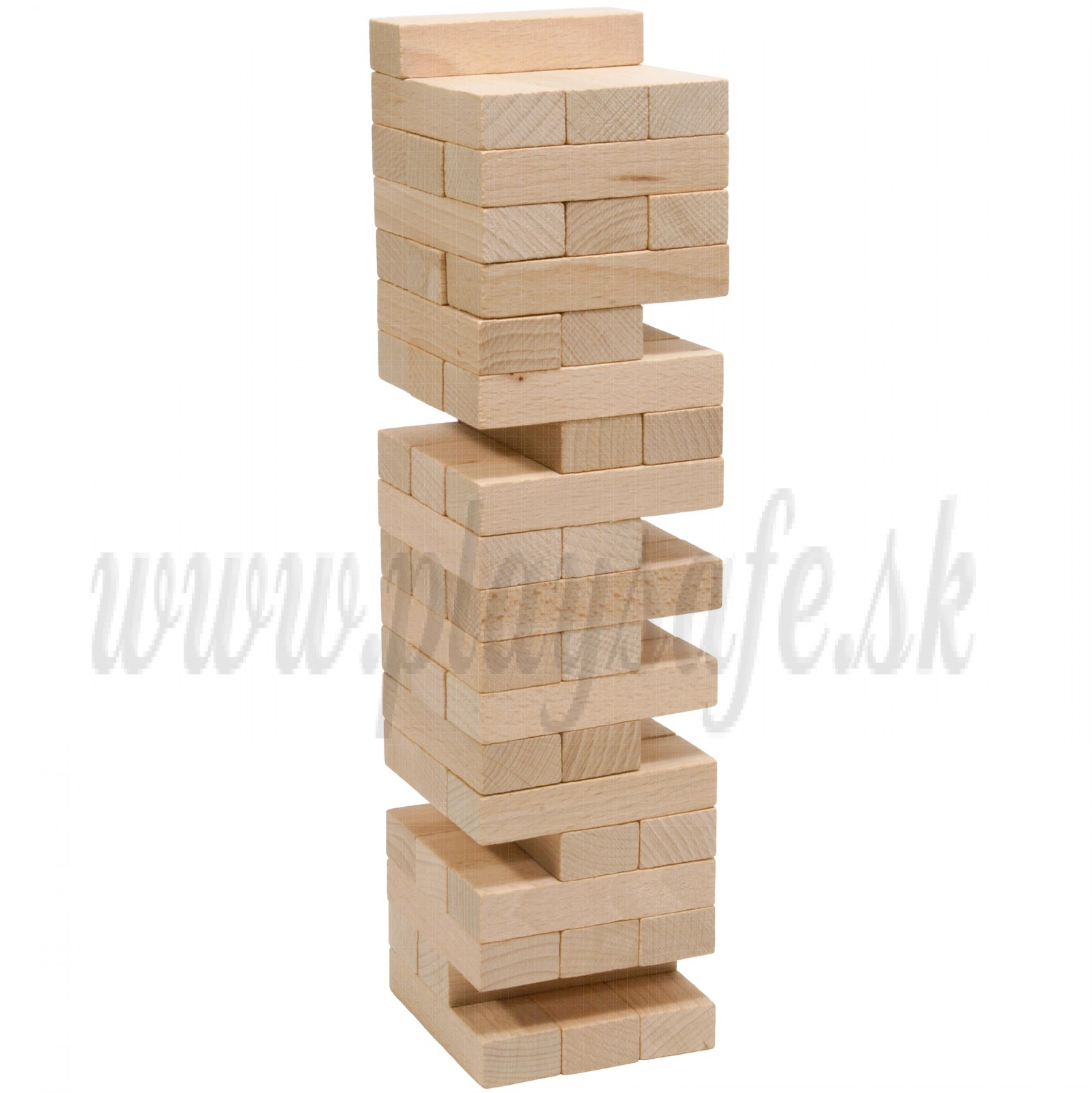 MIK Wooden Tumbling Jenga Tower Mikado Game Natural