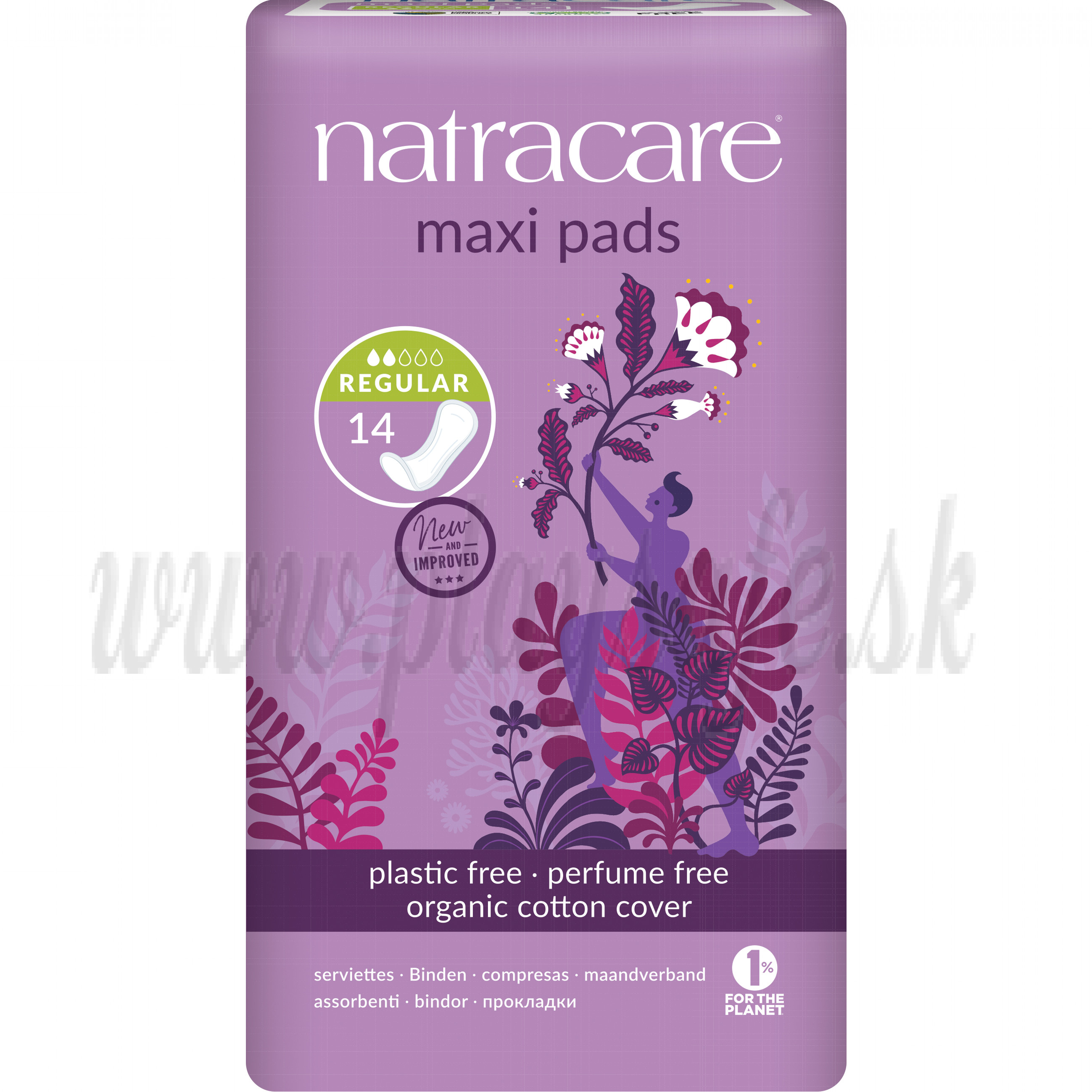 Natracare Organic Cotton Maxi Pads Regular, 14 Pieces