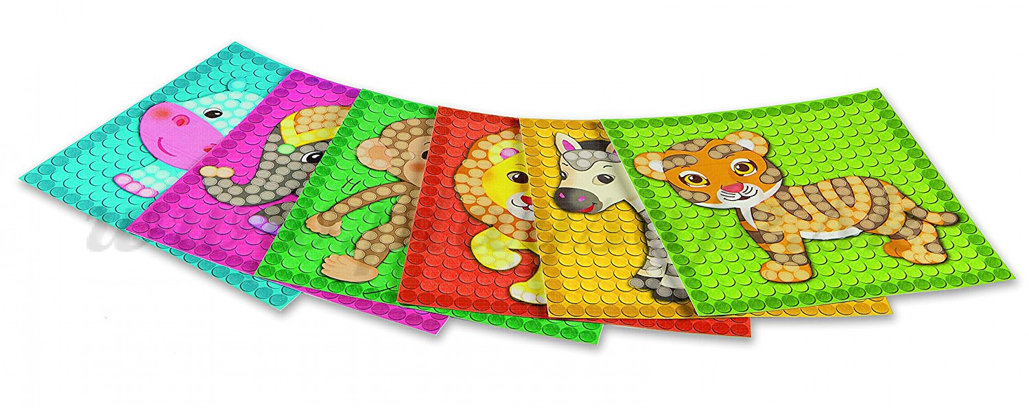 Playmais MOSAIC Card Set Little Zoo, 6 pieces