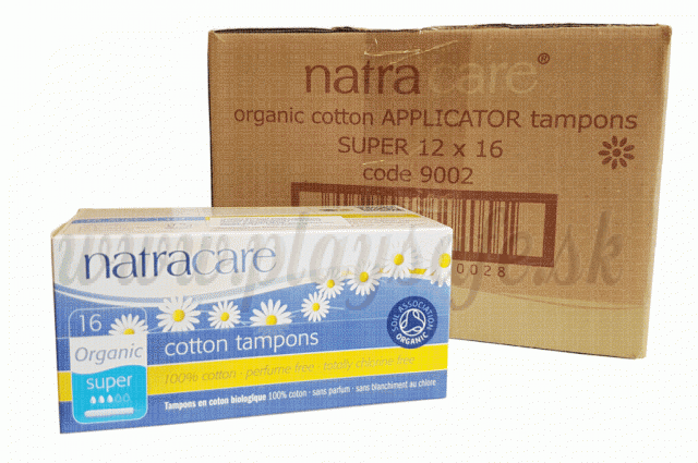 Natracare Organic Cotton Tampons with Applicator Super, 12x16 Pieces