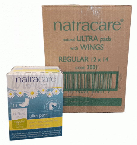 Natracare Organic Cotton Ultra Pads Regular, 12x14 Pieces