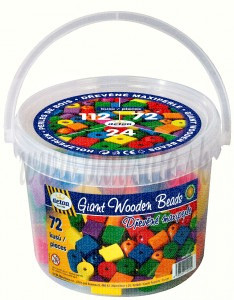 DETOA Wooden Giant Beads, 72 Pieces