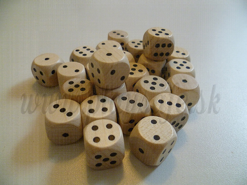 DETOA Wooden dice 16mm natural, 1pc