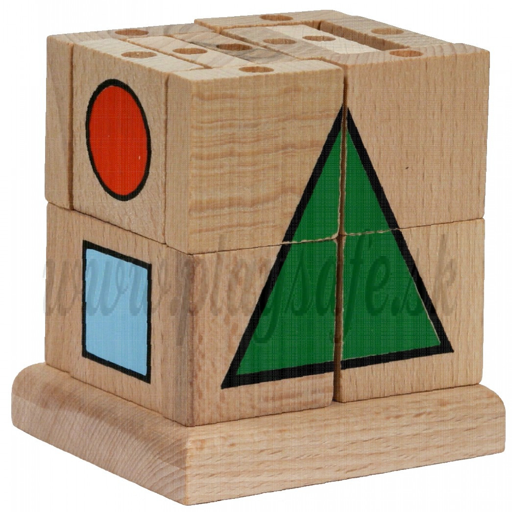MIK Wooden Assembling Cube Geometry, 20 pieces