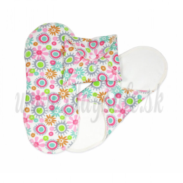 Imse Vimse Cloth Menstrual Pads Panty Liners, 3 pieces flower print