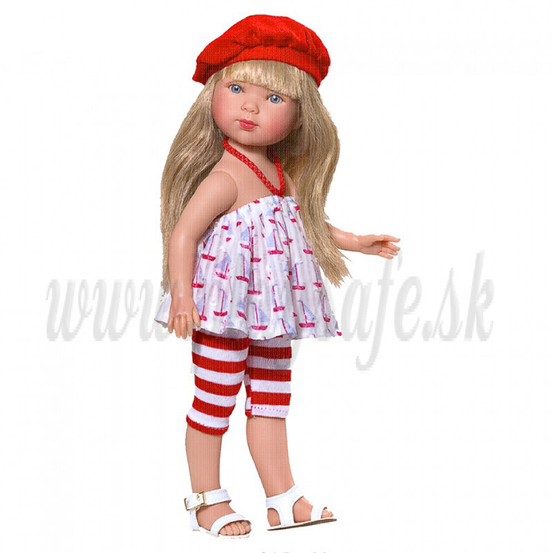 Vestida de Azul Carlota Doll, 28cm in red