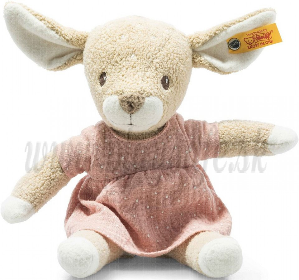 Steiff GOTS Raja deer baby soft toy, 26cm rosa