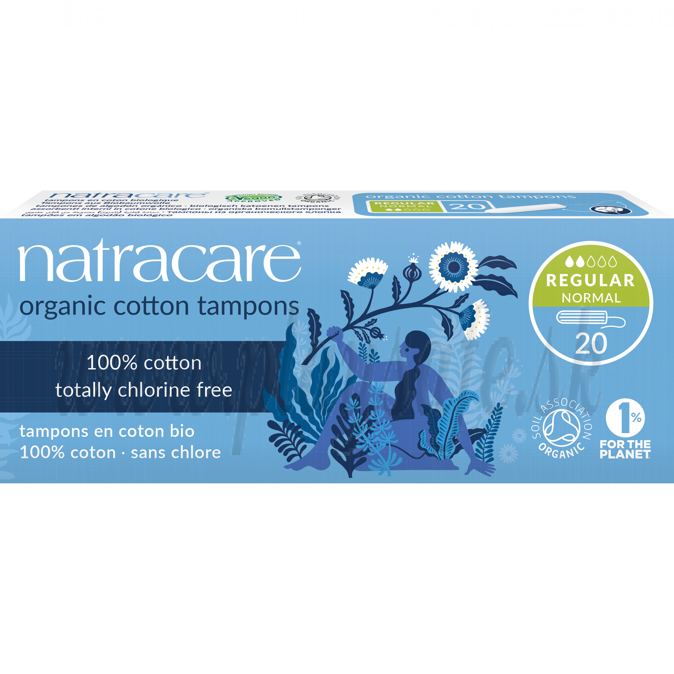 Natracare Organic Cotton Tampons without Applicator Regular, 20 Pieces