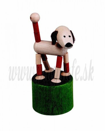 DETOA Wooden Push Up Toy Mini Dog