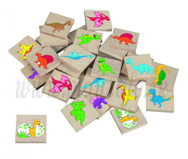 DETOA Wooden Children Memo Dinosaurs, 24 pieces