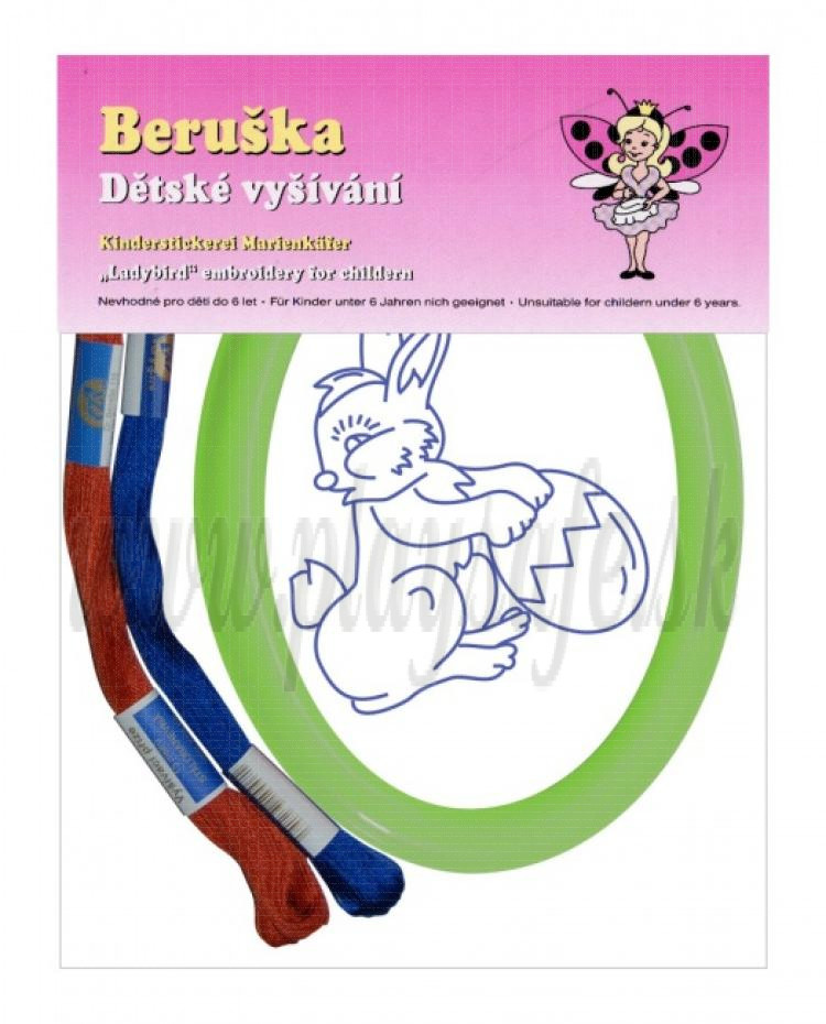Beruska Kids' Embroidery Set Oval Easter Bunny