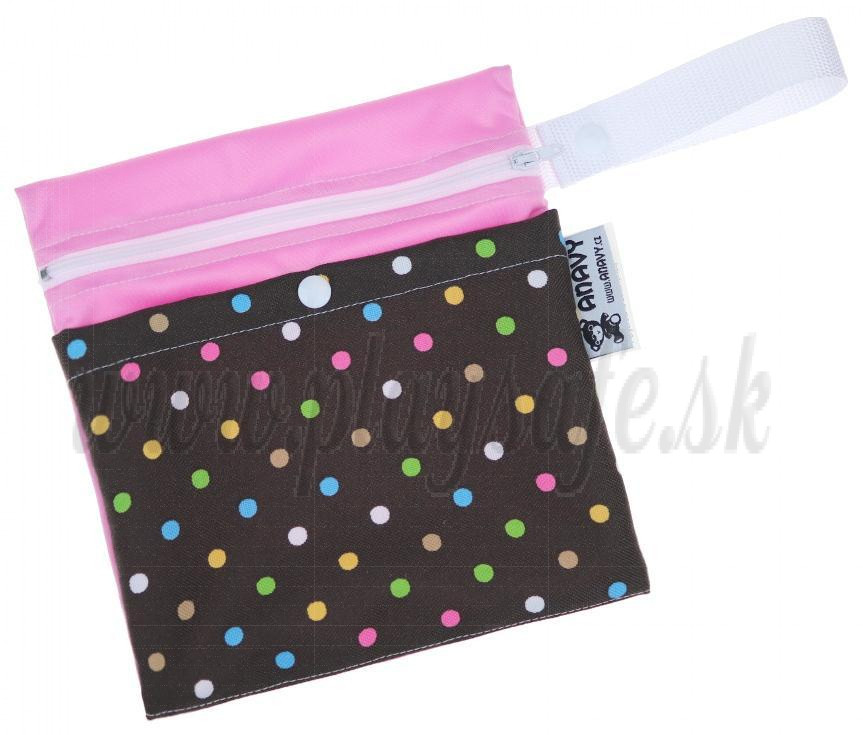 Anavy Cosmetics Bag 20x21cm waterproof candy floss / colored dots brown