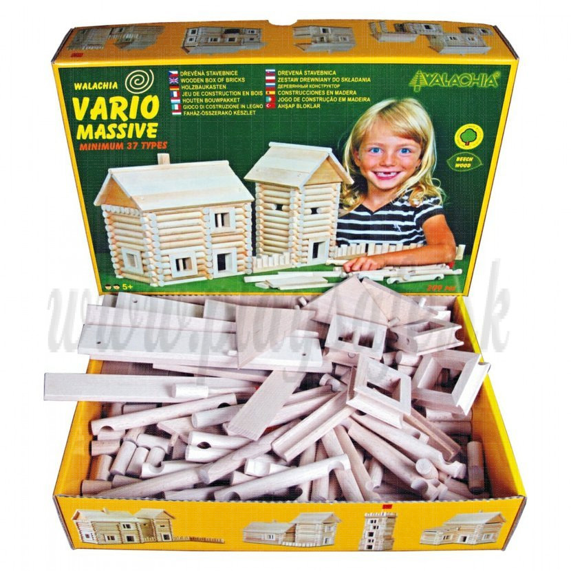 Walachia Wooden Construction Set VARIO Massive, 209 pieces