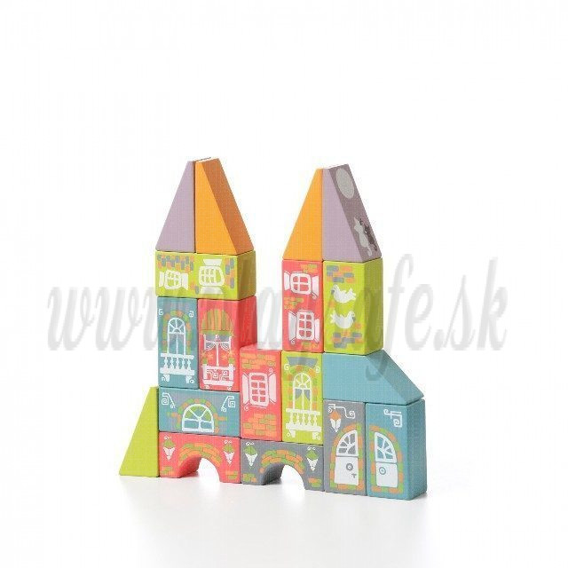 Cubika Wooden Building Toy Fabulous City, 18 pieces