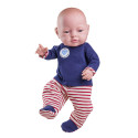 Paola Reina Bebita Baby Doll Girl, 45cm red stripes