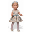 Vestida de Azul Paulina Doll, 33cm in stamped beige dress