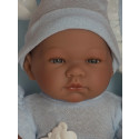 Asivil Baby Doll Pablo, 43cm in sleeping bag