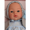 Asivil Koke Baby Soft Doll, 36cm in blue grey bolero