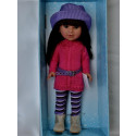 Vestida de Azul Paulina Doll, 33cm in purple hat