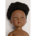 Vestida de Azul Carlota Doll Naked, 28cm black curly