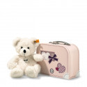 Steiff Teddy Bear Lotte in suitcase pink, 28cm