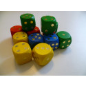 DETOA Wooden dice 25mm yellow, 1pc