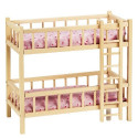 Goki Doll's Wooden Bunk Bed With Ladder, 59cm with selectable bedding