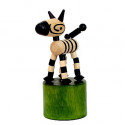 DETOA Wooden Push Up Toy Mini Zebra