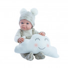 Paola Reina Mini Pikolin Nino Peluche Nube Baby Boy Doll, 32cm with plush cloud