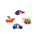 Fauna Mini Puzzle Vehicles, 4pc