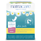 Natracare Organic Cotton Ultra Pads Super Plus, 12 Pieces