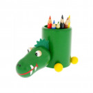 Wooden Pencil Holder Crocodile