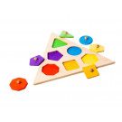 Playful Wood Wooden Peg Puzzle Geometric Shapes