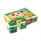 Dino Wooden Picture Blocks On The Farm, 12 cubes