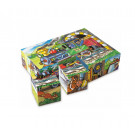 Dino TOPA Wooden Picture Blocks Happy Machines, 12 cubes