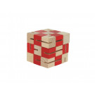 MIK Wooden Brain Teaser Mamba Snake Cube Checqued Red