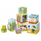 Trefl Baby Stacking Cubes on the Farm 15x15cm, 10 pieces