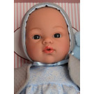 Asivil Koke Baby Soft Doll, 36cm in blue grey bolero