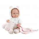 Paola Reina Pikolin Baby Girl Doll, 36cm with rosa comforter