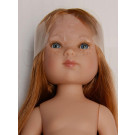 Vestida de Azul Carlota Doll Naked, 28cm red hair