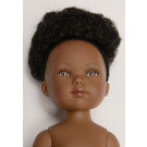Vestida de Azul Carlota Doll Naked, 28cm black curly