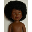 Vestida de Azul Paulina Doll Naked, 33cm black short curls