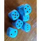 DETOA Wooden dice 16mm turquoise, 1pc