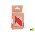 MIK Wooden Brain Teaser Snake Cube Checqued Red