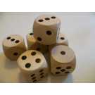 DETOA Wooden dice 25mm natural, 1pc