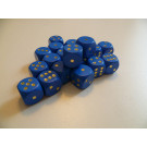 DETOA Wooden dice 16mm blue, 1pc