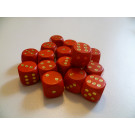 DETOA Wooden dice 16mm red, 1pc