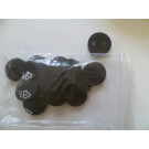 DETOA Wooden Tokens for Checkers, 10pc black